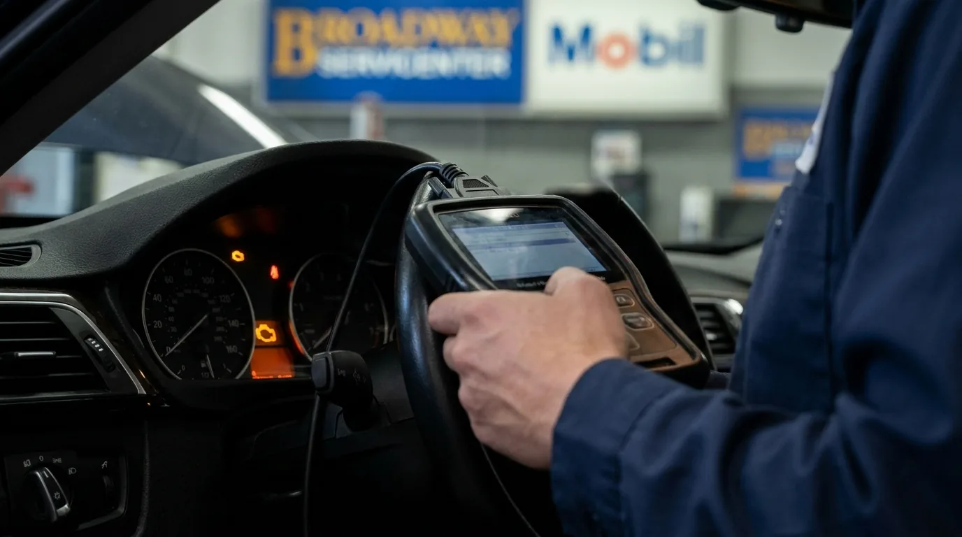 Common check engine light causes diagnosed at Broadway Servicenter in Garden City, NY