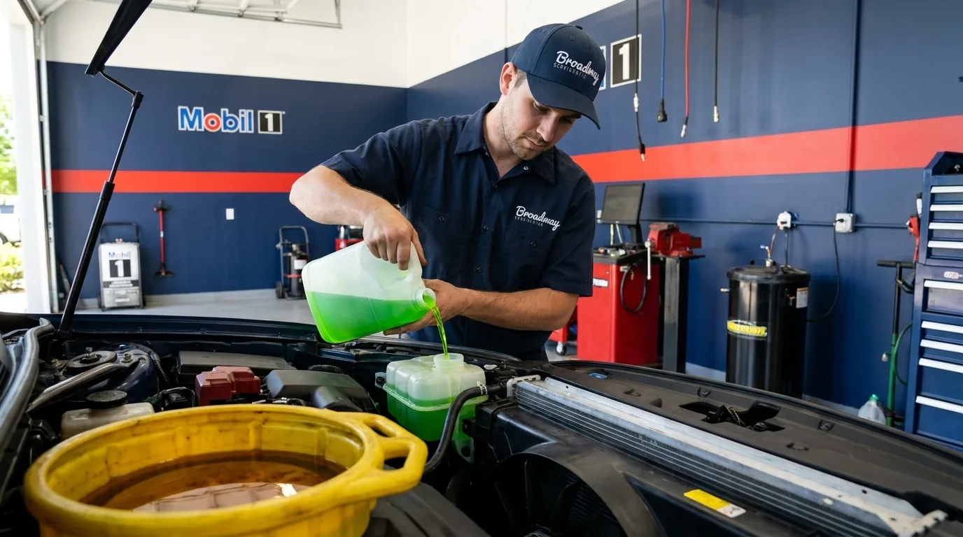 Coolant flush and antifreeze service at Broadway Servicenter in Garden City, NY
