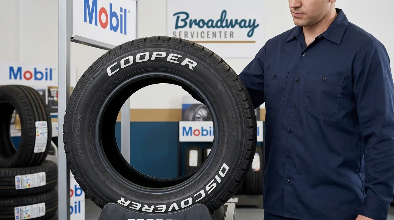 Cooper tires installed at Broadway Servicenter in Garden City, NY