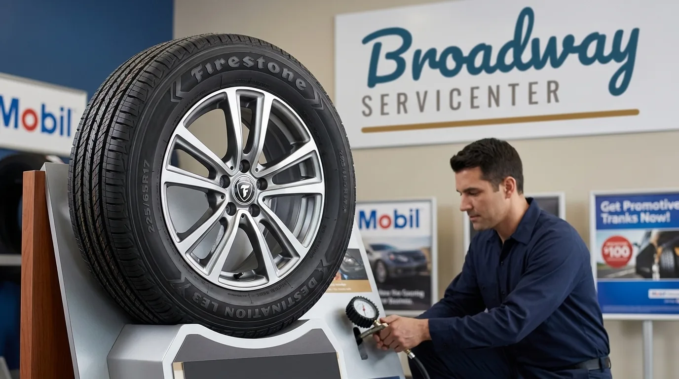 Firestone tires installed at Broadway Servicenter in Garden City, NY